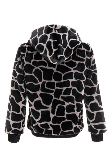 Leopard Fuskepels Zip-Up hettegenser Herre Frakk